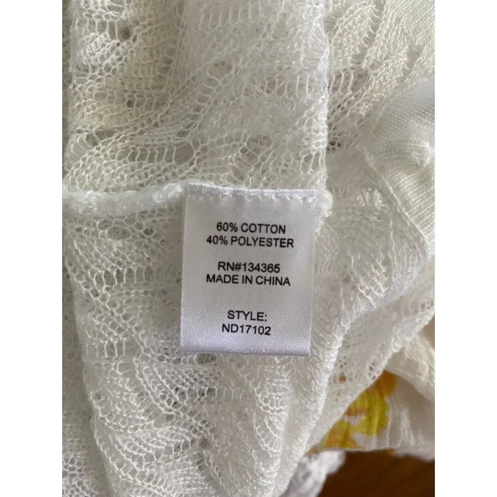 New With Tags Andrea Jovine White Lightweight Tunic Sweater Long Sleeves‎ Sz XL - Picture 5 of 12